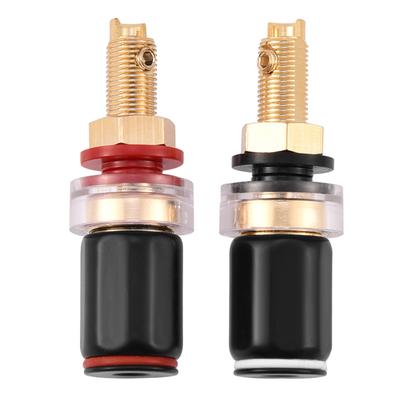 2 Stück Schwarz & Rot Freischweißen Kupfer Lautsprecher Verstärker Klemme für 4mm Bananenstecker
