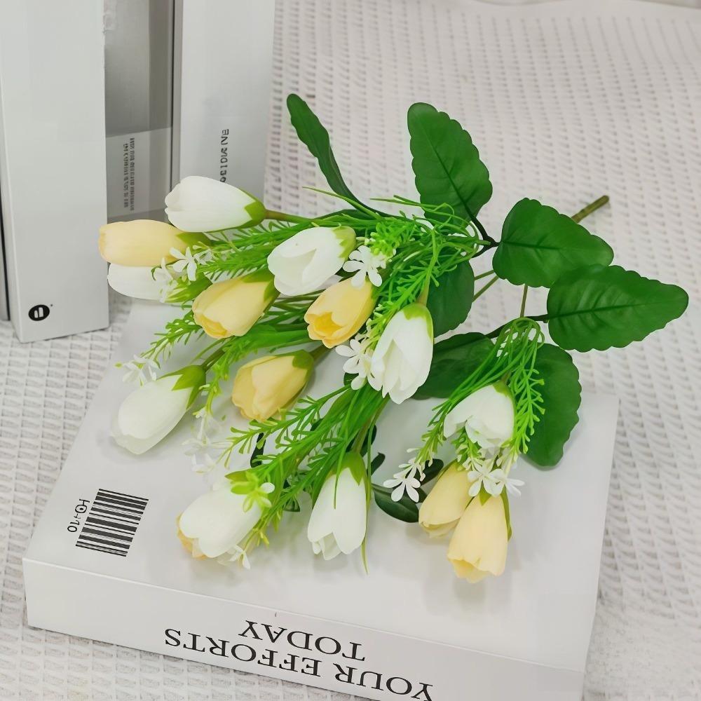 

New Long Stem Artificial Tulip Bouquet Authentic Touch DIY Faux Plants Decorative Fake Flower Living Room Ornaments шампанского