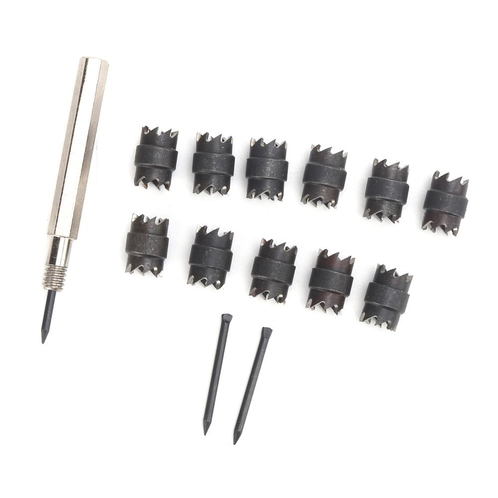13pcs Double Sided Spot Weld Cutter Set Hex Shank Sheet Metal Hole Cutter For Spot Welding