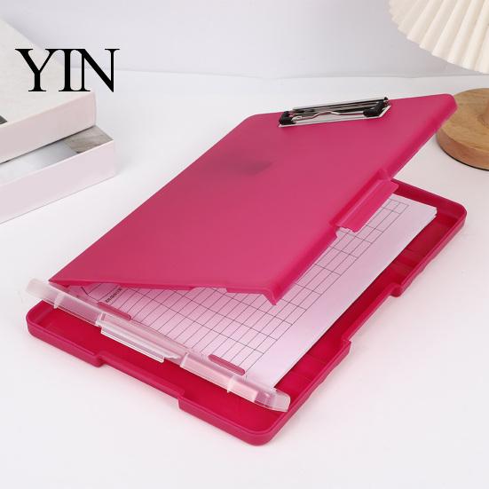 Letter Size Paper Holder for Office Plastic Clipboard with Storage And Pen Holder, Slimcase Lightweight Briefcase File Organizer Folder, Durable