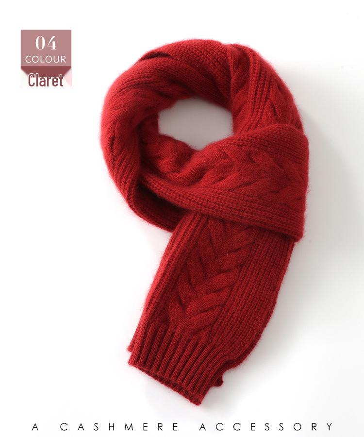 Simple! Unisex Cable Knit Cashmere Scarf: Winter Thick & Versatile Neck Warmer