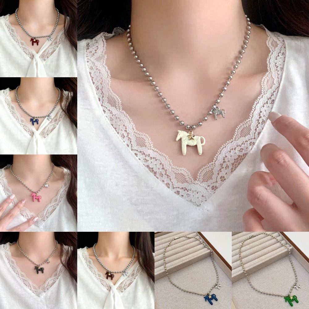 Plated Beads Chain Chokers Zinc Zinc Alloy Zodiac Animal Necklaces  Jewelry Gift