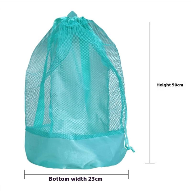 Extra-Large Sand-Resistant Drawstring Beach Backpack Kids Pool Toys Storage Bag For Shell Collecting