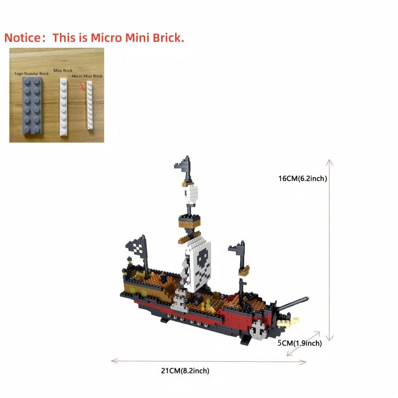 KNEW BUILT Ghost ShipMagic Lab & Train Mini Building Block Toys-Ideal DIY Halloween DecorEducational Assembly Gifts for Kids