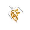 New Gold Color Rings For Women Geometric Flower Minimalist Stainless Steel Anillos Waterproof Butterfly Jewelry Elegant Her Gift