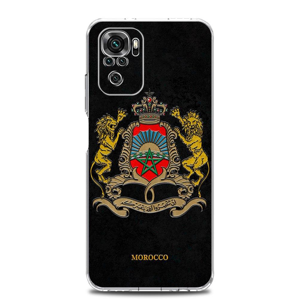 Ny Square Clear, myk telefonveske til Xiaomi Redmi Note 12 11 9S 9 8 10 Pro+ 7 8T 9C 9A 8A K40 spilldeksel Marokko flaggfotball