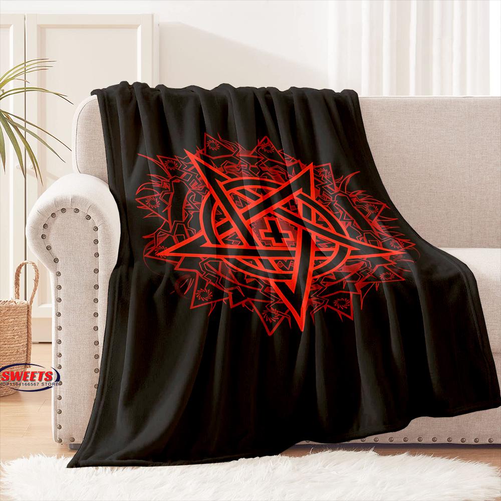 6 Size Warm and Cozy Flannel Blanket, Pentacle Symbol Goat Head Blanket, Sofa Bedroom Office Leisure Nap Cover Blanket,Nice Gift