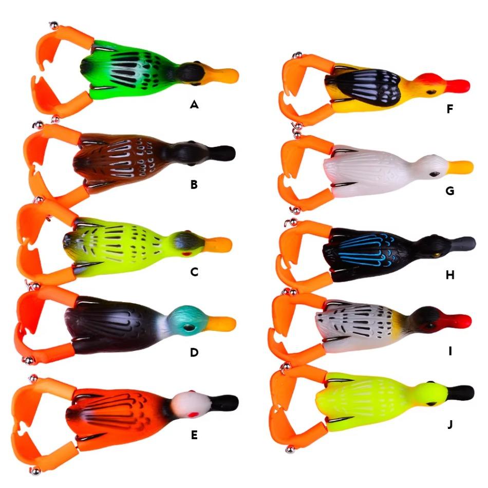 1 Pcs Torpedo Frog Biomimetic Bait Lure 10 Color Floating Duck 9cm Rotating Webbed Road Sub Bait 11g Rotating Tractor Fish Bait