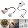 E27 LED Lamp Base EU US Plug Universal Socket Adapter Flexible LED Light Holder With Switch Base Conversion Table Lamp Converter