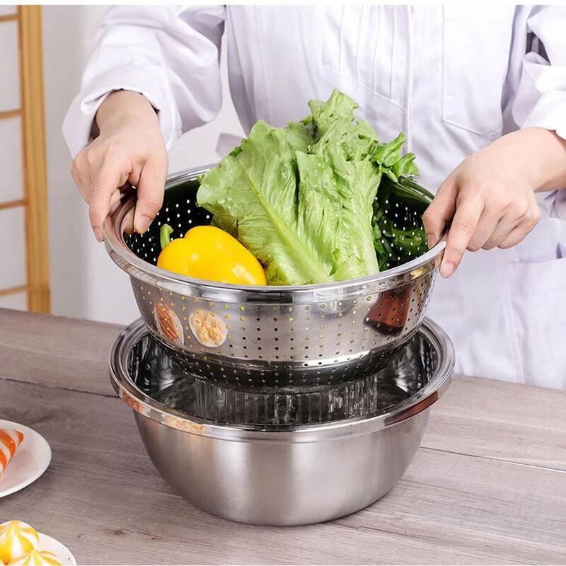Abay 304 Stainless Steel Grater and Mixing Bowl Set