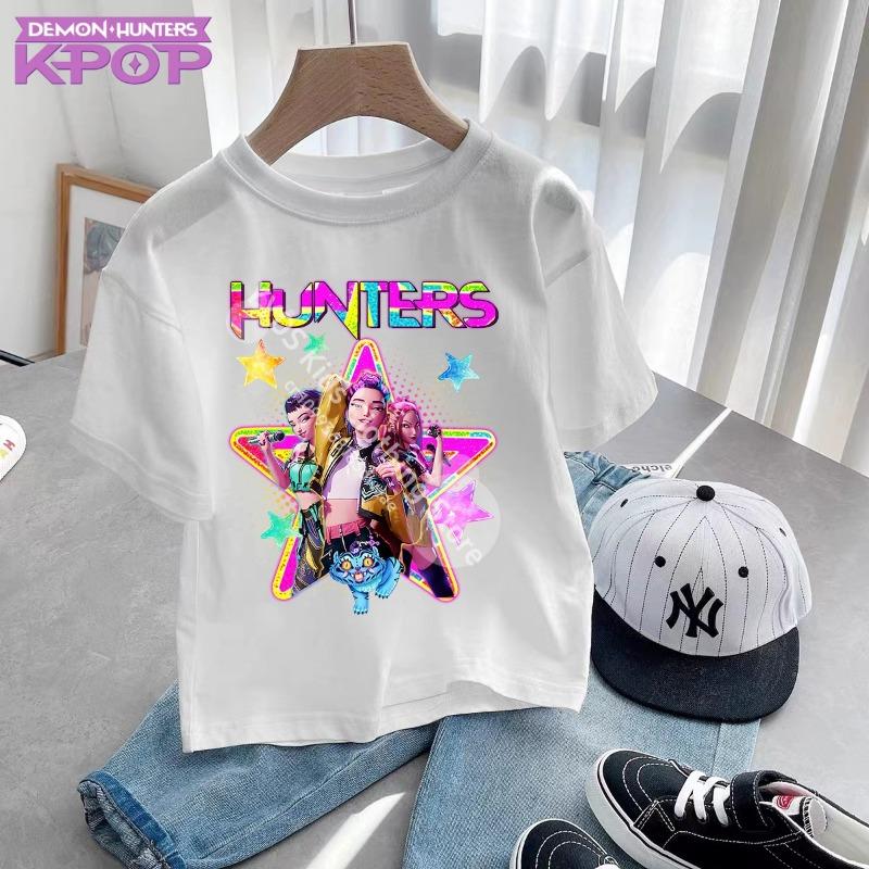 Cute Cartoon Saja Boys T-shirts Boys Girls Short Sleeve T-shirt Tops Anime Kpop Demon Hunters T Shirt Gifts Children's Clothing