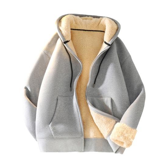 Felpa con cappuccio da uomo autunno inverno spessa foderata in pile con cappuccio maniche lunghe con tasche tinta unita polsini elastici larghi coulisse giacca coppia cappotto sportivo