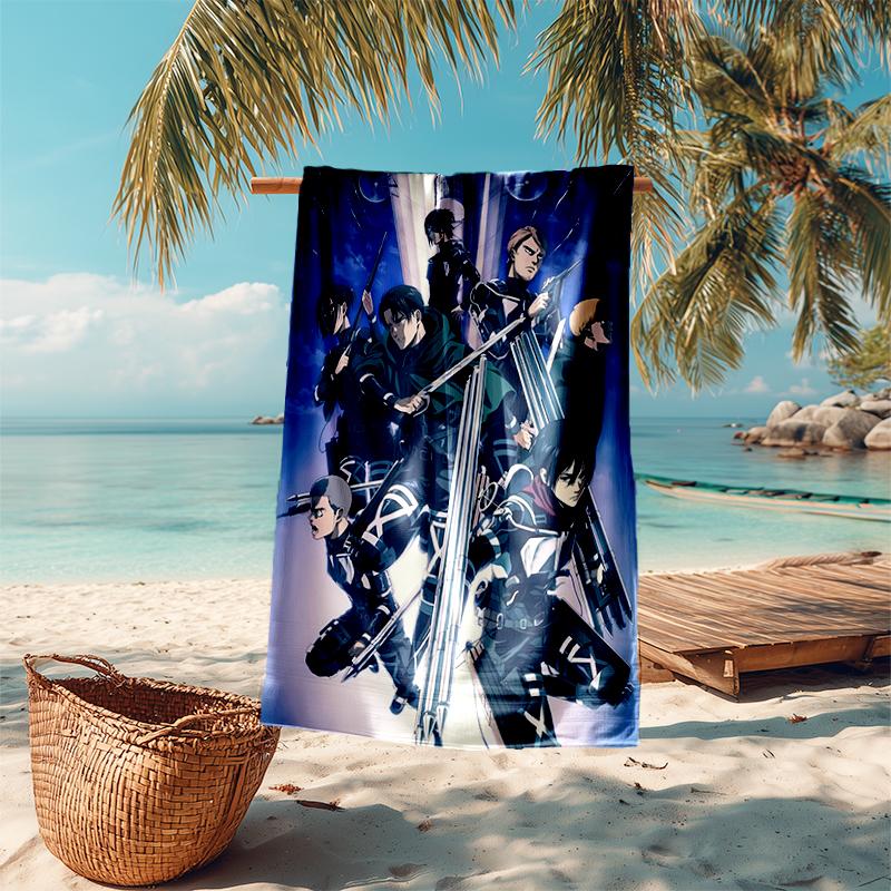 Beach Towel with Attack on Titan1 Pattern - soft,absorbent,machine washable Lightweight&Modern,swimming,Travel Essentials