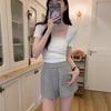 Korean Temperament Square Collar Pleated Design Short-sleeved T-shirt Women's Summer New Slim-fit Niche Short Top