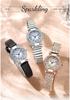 Oufanny Women's Retro Quartz Watch: Waterproof, Small Dial, Diamond Inlaid, Simple Design.