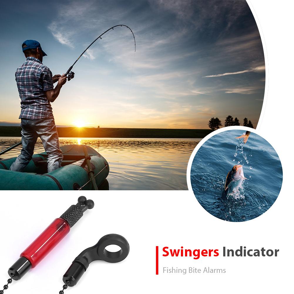 Bite Alarms Carp Fishing Hangers Bobbins Swingers Indicators Fishing Alarm Swinger Steel Chain 4 Color Bite Alarm Fishing Tools