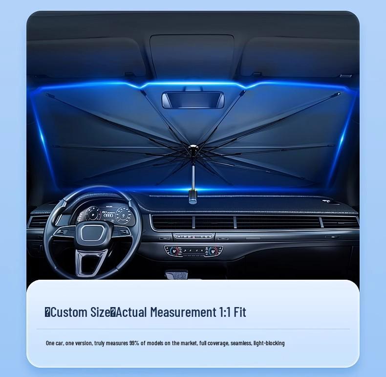 Retractable Car Sunshade Umbrella: UV Protection & Heat Insulation for Windshield