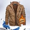 Chaquetas Militares de Invierno Gruesas de Forro Polar para Hombre Otoño Casual Sólido Chaqueta de Piloto Nueva Cuello Mao Masculina Bordado Retro Abrigos Outdoor