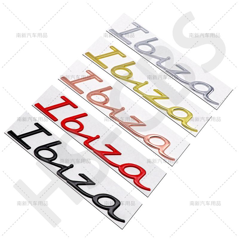 3D Metal Ibiza Emblem Car Rear Trunk Stickers Auto Body Decal Badge For Ibiza Letter Logo Decal Stickers Car Styling Accessories