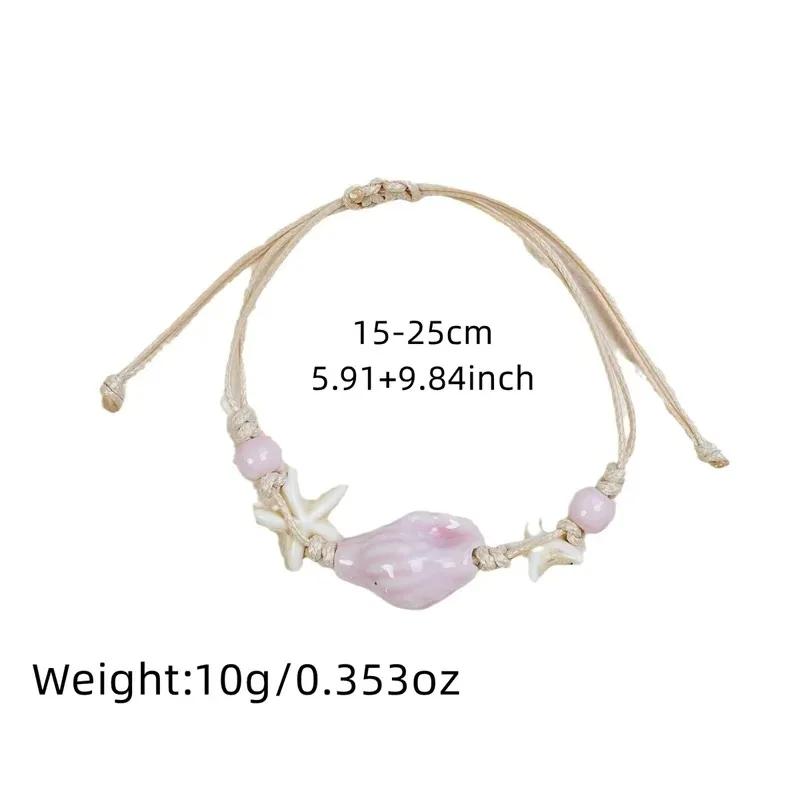 Bohemian Muschel Seestern Muscheln Perlenarmbänder für Damen Mädchen Boho Stil Muschel Perlen Strand Armreifen Schmuck Geschenk Verstellbar