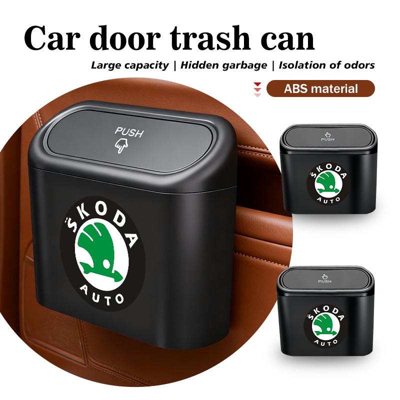 Cqmes7 Für Skoda Auto Mülleimer Tür Hängende Aufbewahrungsbox Halter Mülleimer Organizer Auto Zubehör S Kodiaq Octavia 2 3 Yeti Karoq