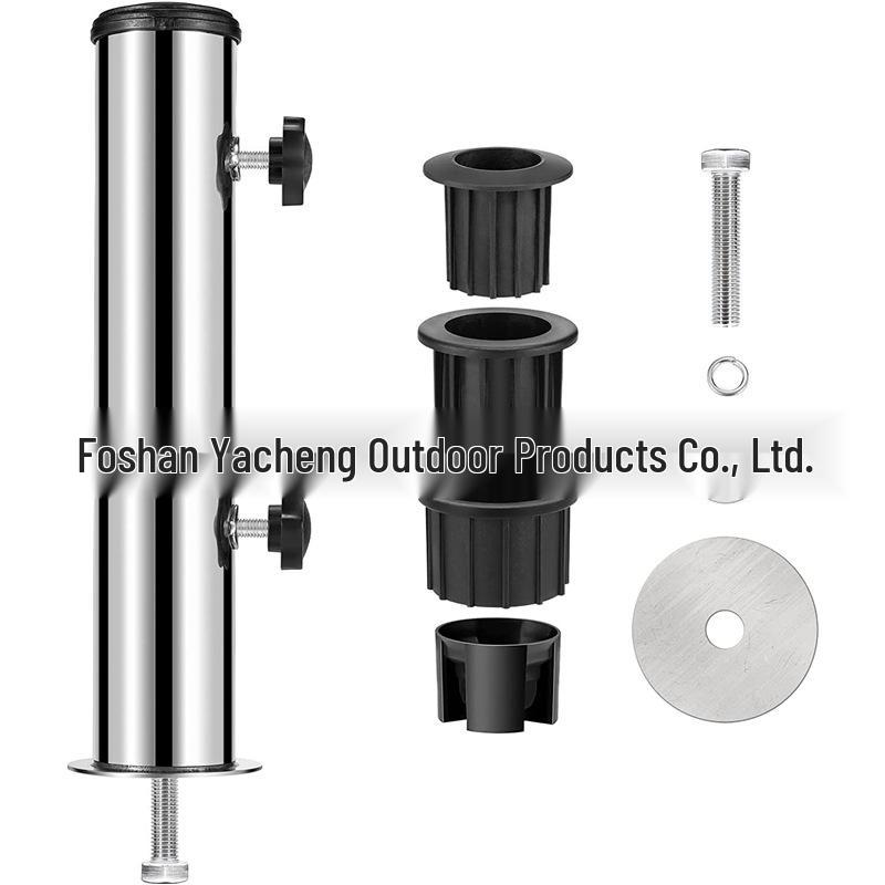 Grande Ombrellone da Esterno con Base in Cemento Nero da 30 cm e Manicotto per Supporto