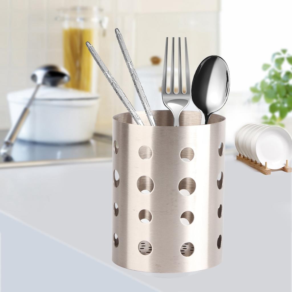 SSGP Stainless Steel Kitchen Cutlery Holder Chopsticks Tableware Storage Rack (L)