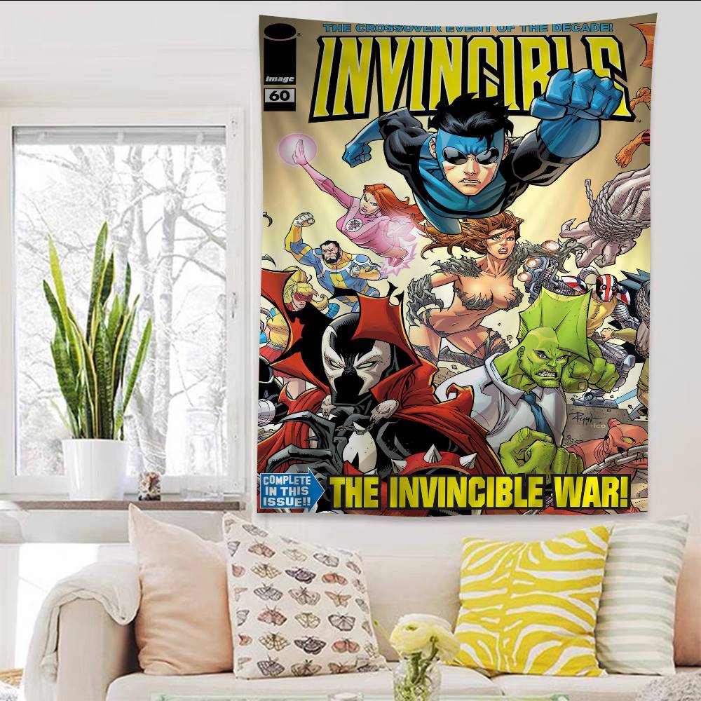 

IInvincible Cartoon Hippie Wall Hanging Tapestries for Living Room Home Dorm Decor Art Home Decor 74x94cm(29x37in)