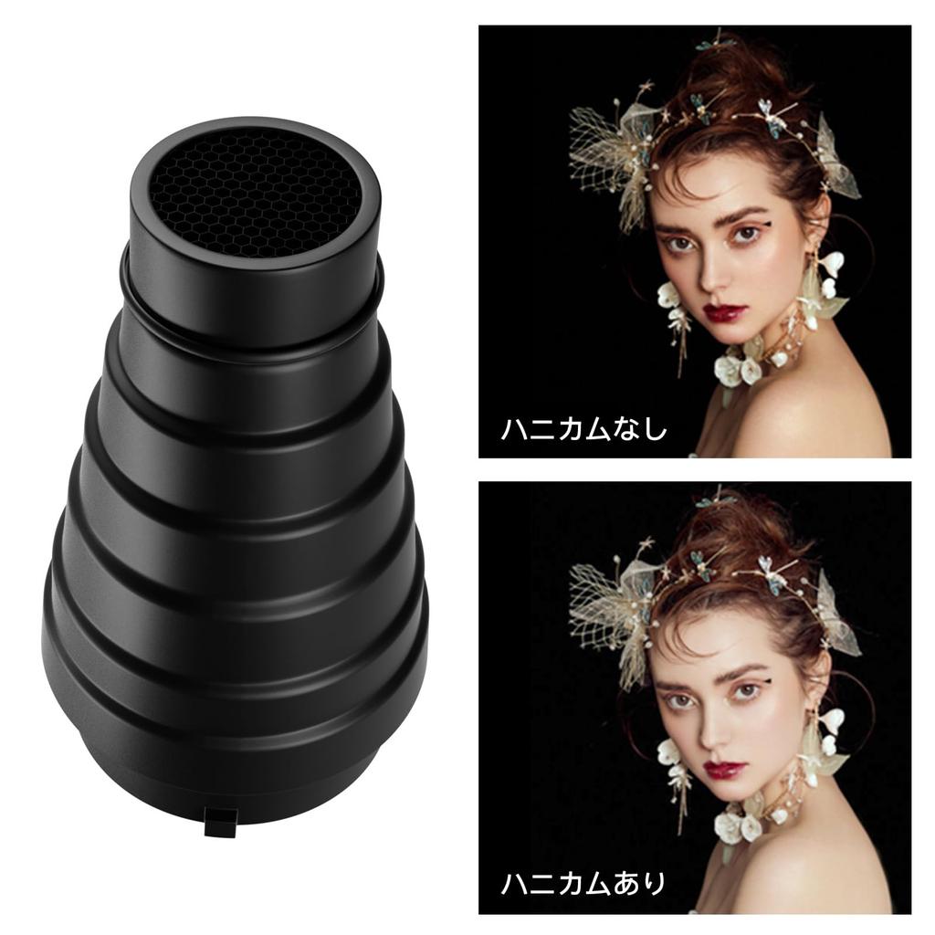 SOONPHO Cone Snoot Kit with Honeycomb Grid Large Aluminum Alloy Heavy Duty 5 Color Gel Filter Kit Photography Flashlight Studio Bowens Mount Strobe