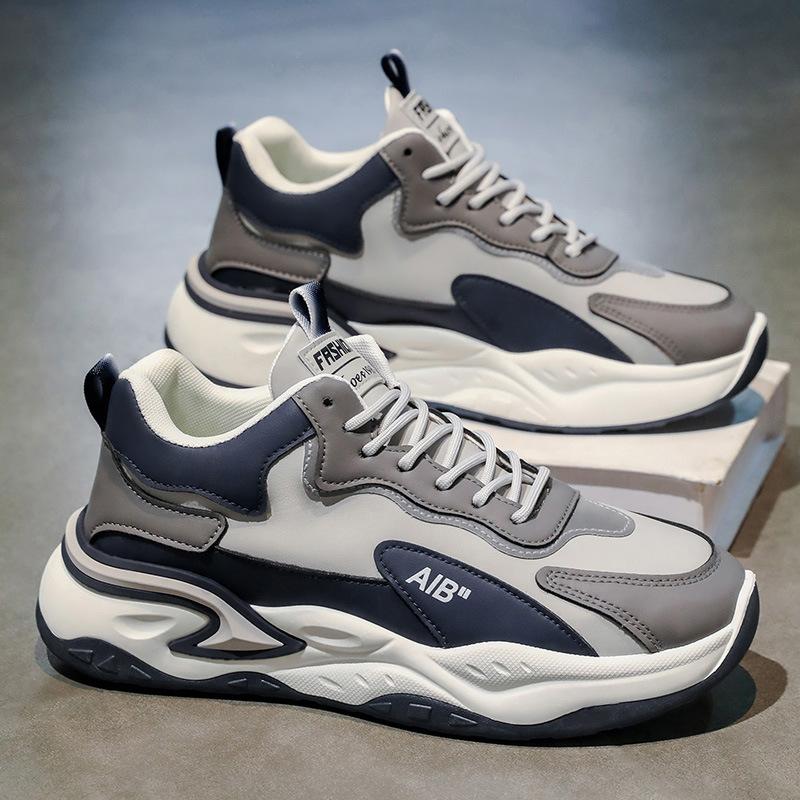New men's sports shoes, young and middle school students, boys' non-slip heightening soft-soled casual running trendy shoes