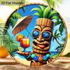 2D Flat Hanging Decorative Signs,interior Wall or Door Decoration,garden Dec.,the Pattern Is Wooden Statue Beach Style,a Housewarming Gift for Friends