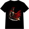 Spartanischer Krieger T-Shirt Gladiatorhelm Römischer Griechischer Soldat Grafik Vintage Tee