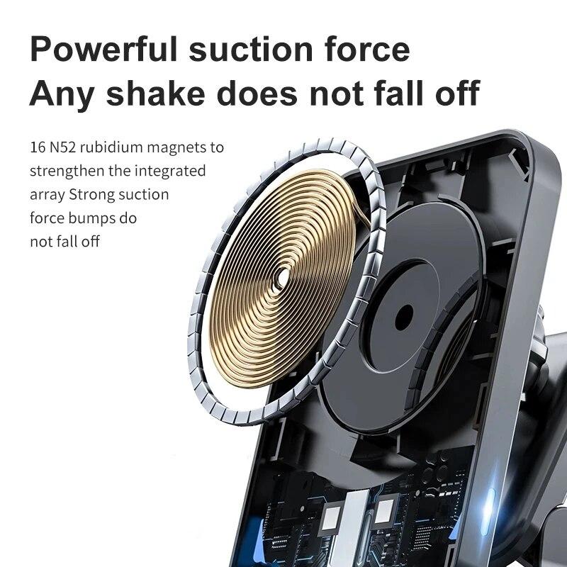 15W Magnetic Wireless Charger Car Air Vent Stand Phone Holder Mini  Fast Charging Station For iPhone 12 13 14 Pro Max Macsafe