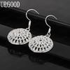 925 Sterling Silver Round Piercing Earrings Fashion Wedding Jewelry