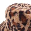 Autumn and winter velvet hat women's retro leopard print bucket hat casual versatile bucket hat sunshade basin hat