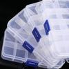 1PC Transparent Plastic Storage Box 10/15/24 Grid Portable Organizer Case Detachable Adjustable Jewelry Storage Nail Art Box ZYF