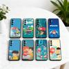 P-Ponyo On the C-Cliff by the Sea Phone Case Black Silicone Soft For Samsung Galaxy A73,A72,A71,A70,A53,A52,A51