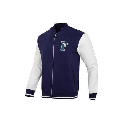 Colorblock Buchstabenaufdruck Sportliche Freizeitjacke Herrenjacken Blau 678713-06