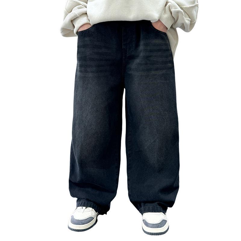 5-14Y Jungen Jeanshosen Frühling Kinder Weite Beine Gerade Hosen Herbst Locker Geschnitten Freizeit Hosen Kinder Trendige Jogginghosen