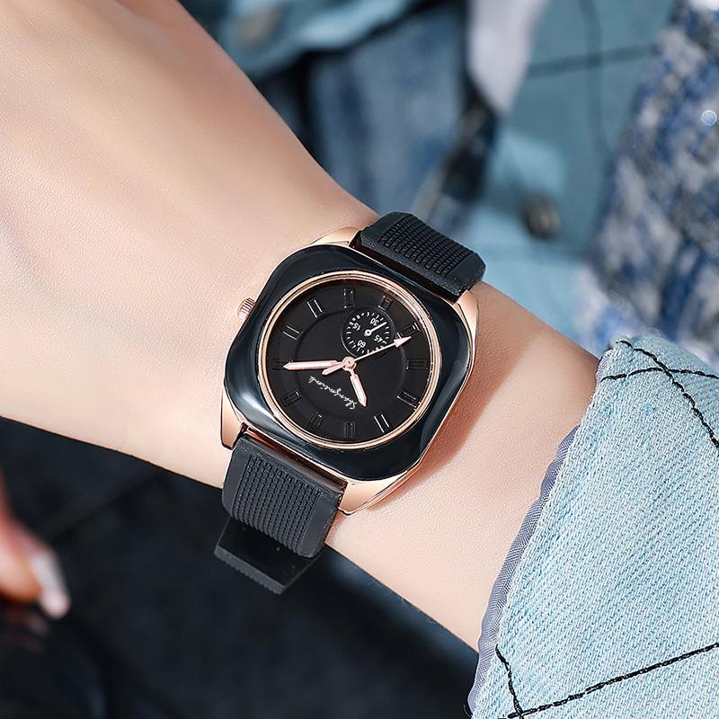 Women's Square Watch Casual Silicone Quartz Wristwatch Girls Clock Gift