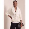 VEZFAA Damesmode Casual Herfst Winter Effen Kleur Print Lange Mouw Truien