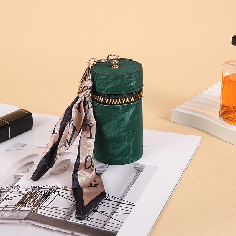 

Vintage Women s Coin Purse: Cute Lipstick, Earphone & Key Bag for Students зелёный