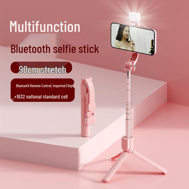 Bluetooth Selfie Stick with Remote & Fill Light for Mobile Streaming