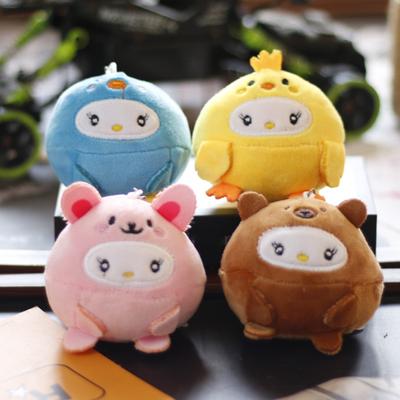 Chaveiro de pelúcia de 8 cm, expressão fofa, gatinho, pinguim, boneca, ornamento, boneca de pelúcia, chaveiro, pingente