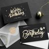 Black Birthday Greeting Card Bronzing Invitations Postcard Wishes Blessing Message Cards Small Card Blank with Envelope