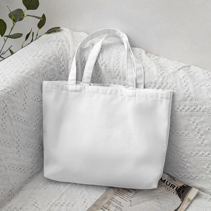 Solid Color Canvas Handbag Bento-Style Shoulder and Shopping Bag