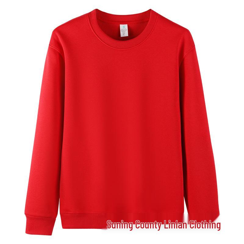 Unisex 420G Extra Thick Hua Cotton Silver Fox Fleece Crew Neck Sweatshirt - Warm Base Layer Top for Autumn and Winter