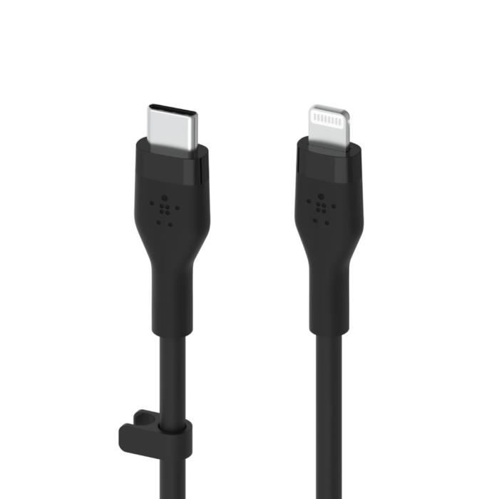 Câble - belkin - flex lightning-usb-c - 15w - 1 m - silicone noir