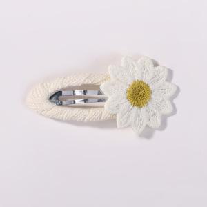 Yalun Jewelry Popular Daisy Bb Clip Small Printed Hair Accessories Daily Fabric Handmade Hairpin 4572