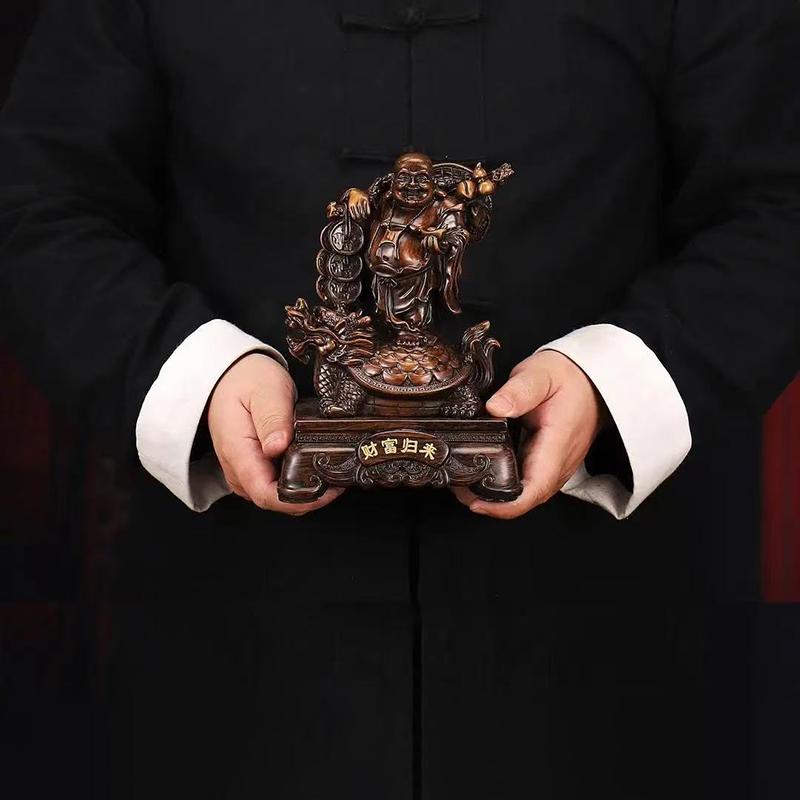 Resin Maitreya Buddha God of Wealth Statue Chinese Buddha Statues  Home, Room, Office Decoration Accumulate Wealth Accessories
